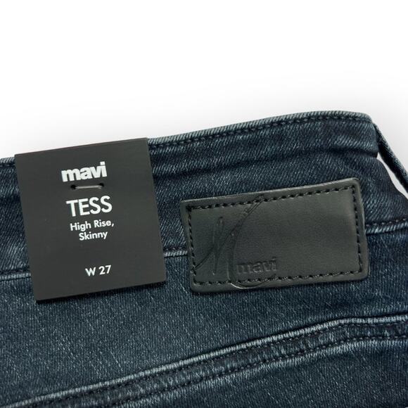 NWT MAVI TESS High Rise Skinny Jeans FRAYED HEM SIZE 27 Dark Blue Wash Denim - Picture 4 of 11